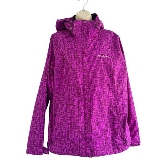 Columbia Women’s Sz L Bright Plum Hot Pink Full Zip Outdoor Jacket - Picture 2 of 13